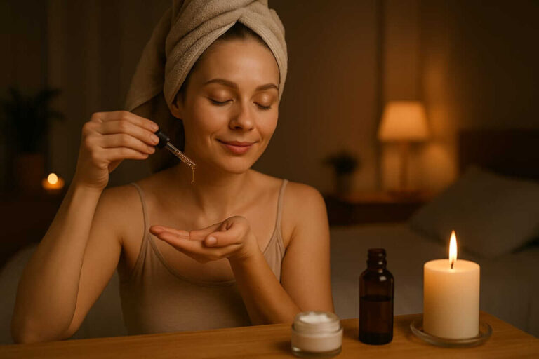 Rotina Noturna com Cosméticos Naturais: Relaxamento, Hidratação e Regeneração da Pele Madura Enquanto Você Dorme